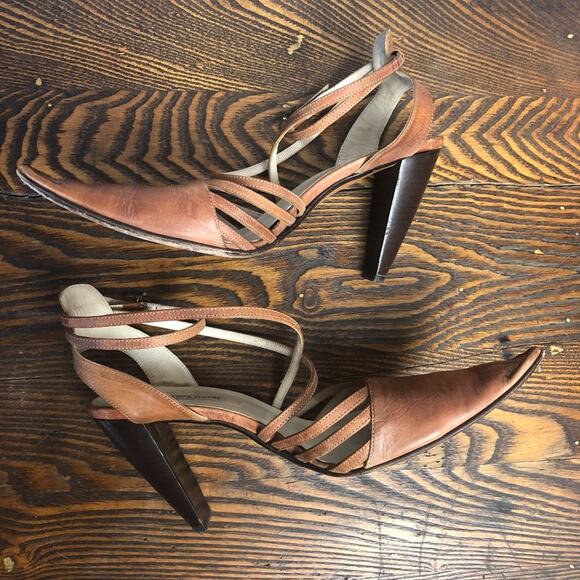 Caterina Lucchi Italian Leather Strappy Heels - Picture 1 of 8
